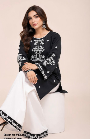 Obsidian Ivory – 2 Piece Luxury Embroidered Lawn Suit