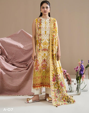 Mustard Blossom – 3 Piece Premium Digital Printed Lawn Suit