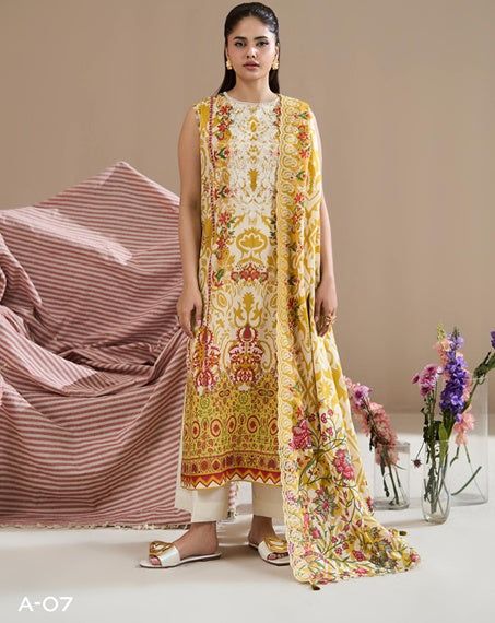 Mustard Blossom – 3 Piece Premium Digital Printed Lawn Suit