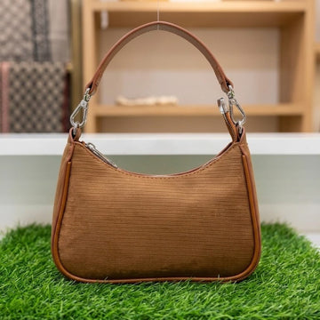 Sienna Corduroy Crescent Baguette Bag